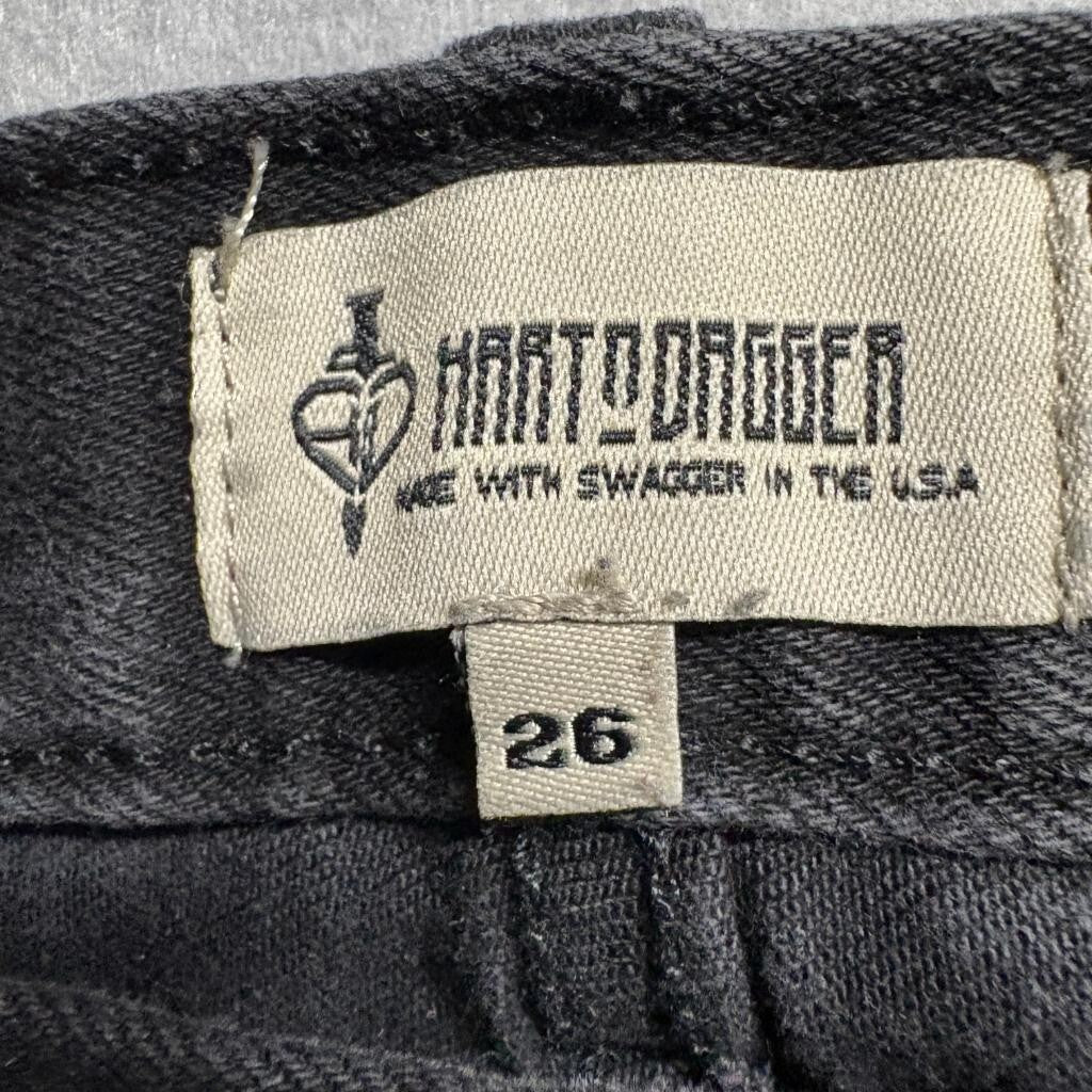 Hart N Dagger Women Black Bootcut Jeans Size 26 Made in USA Stretch Denim