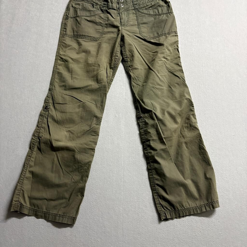REI Womens Pants Size 6 Petites Green Cotton Blend Roll Up Convertible Hiking