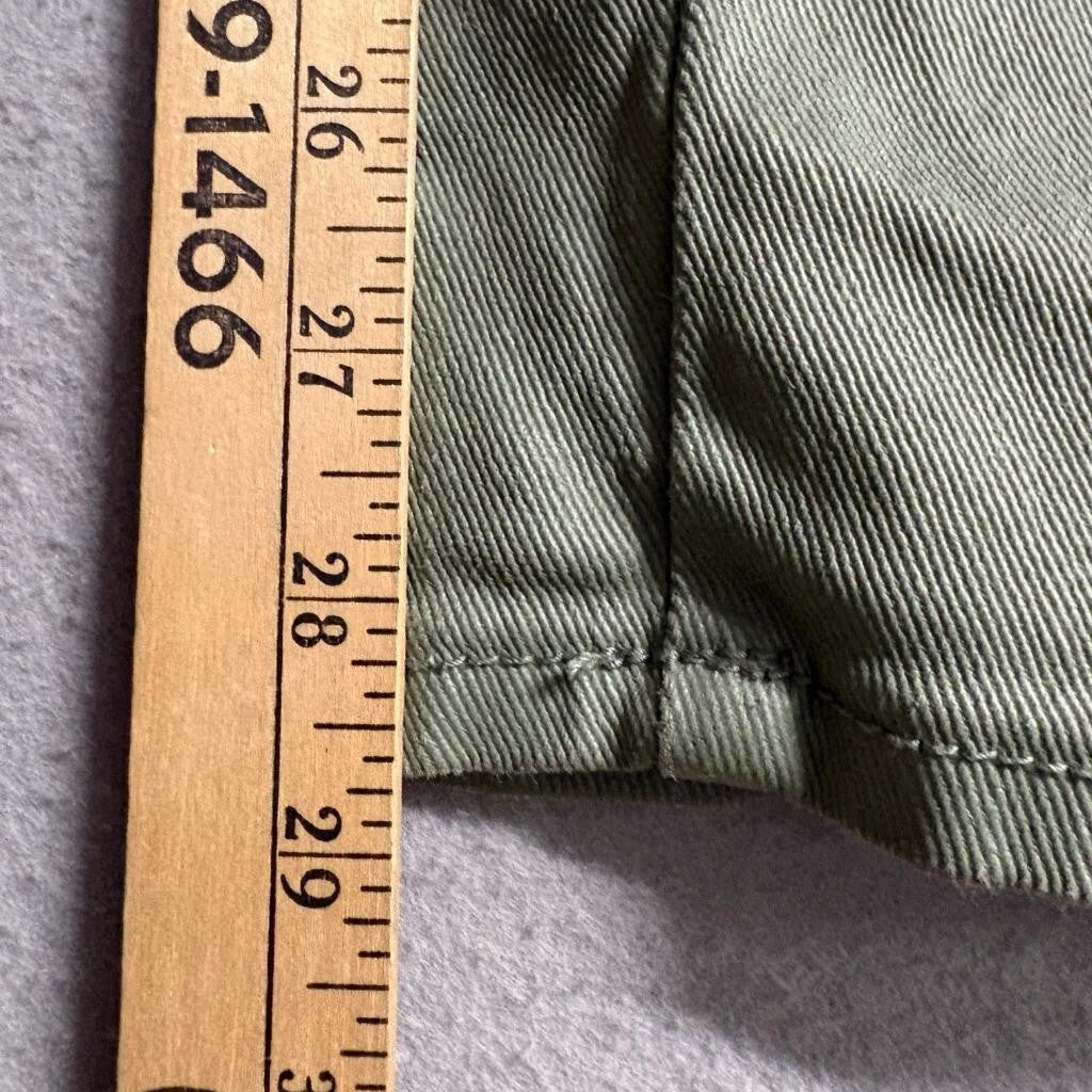 Forever 21 Slim Biker Jeans Mens 29 Olive Green Moto Ribbed Denim Pants