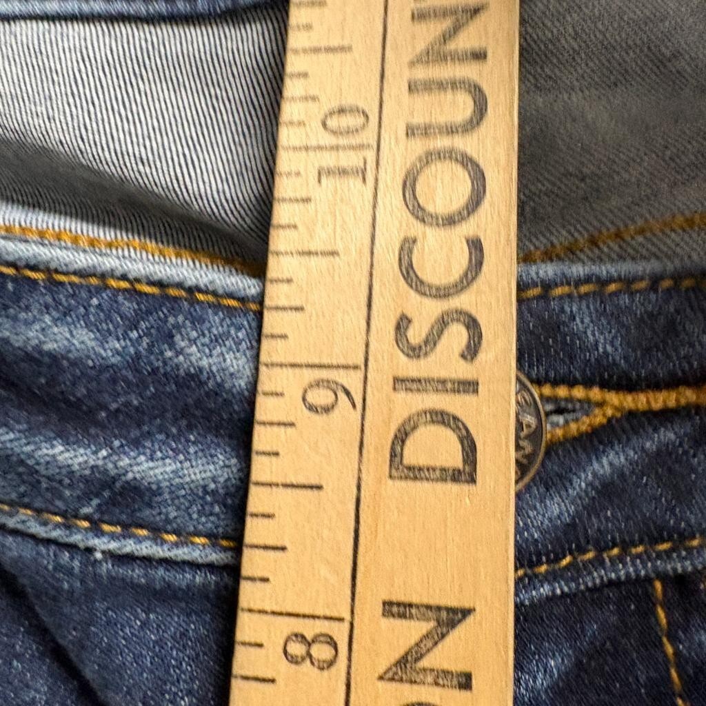 Vigoss Jagger Skinny Jeans Womens 30 Classic Fit Blue Denim Fringed Step Hem
