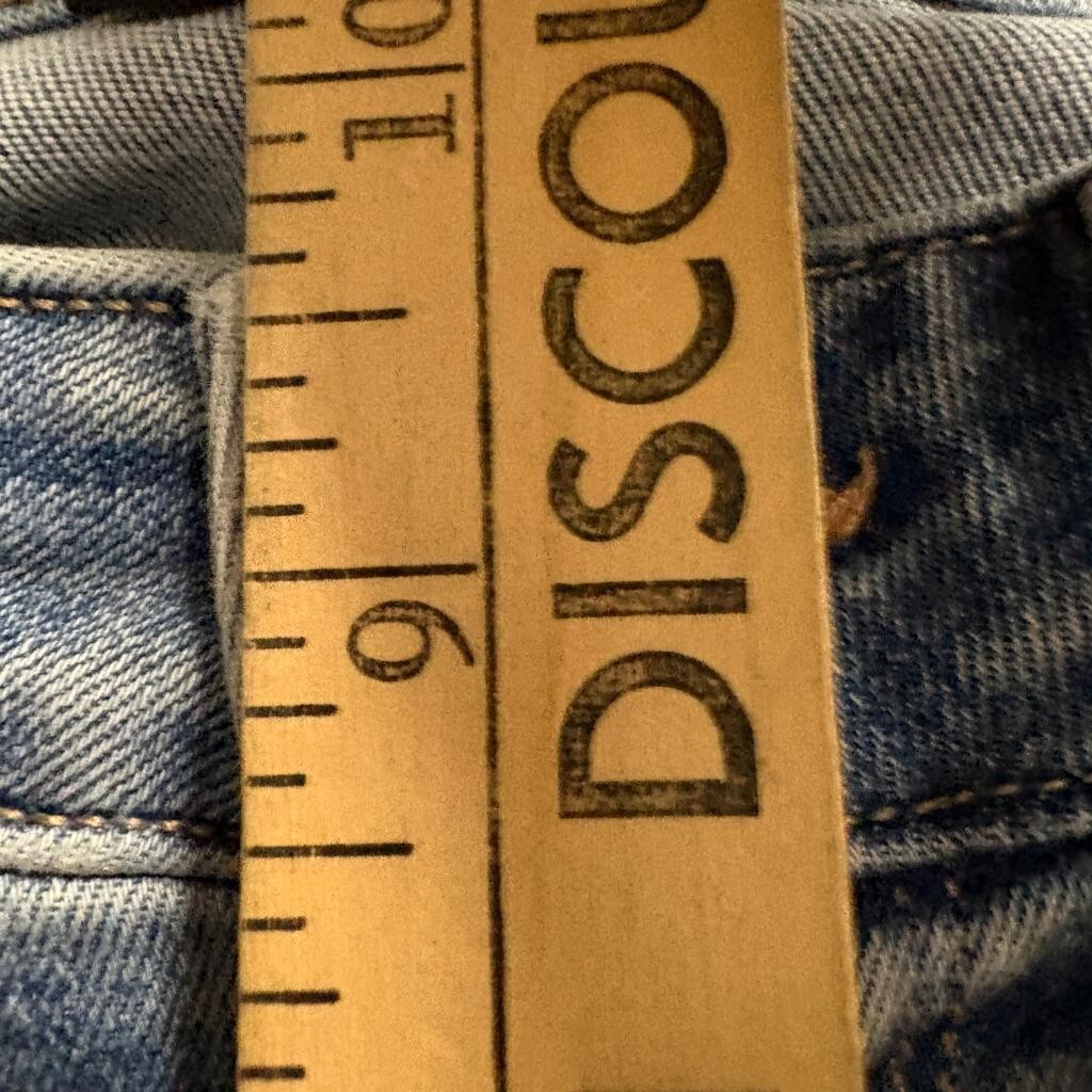American Eagle Festival Flare Jeans Womens 8 Next Level Stretch Raw Hem Blue