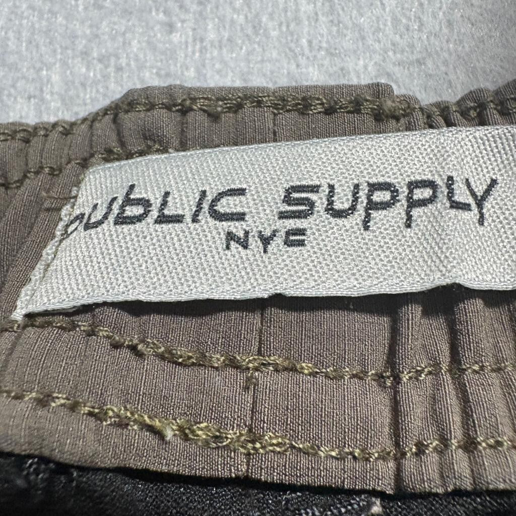 Public Supply NYC Cargo Jogger Pants Girls XL 18 Brown Stretch Utility Pockets
