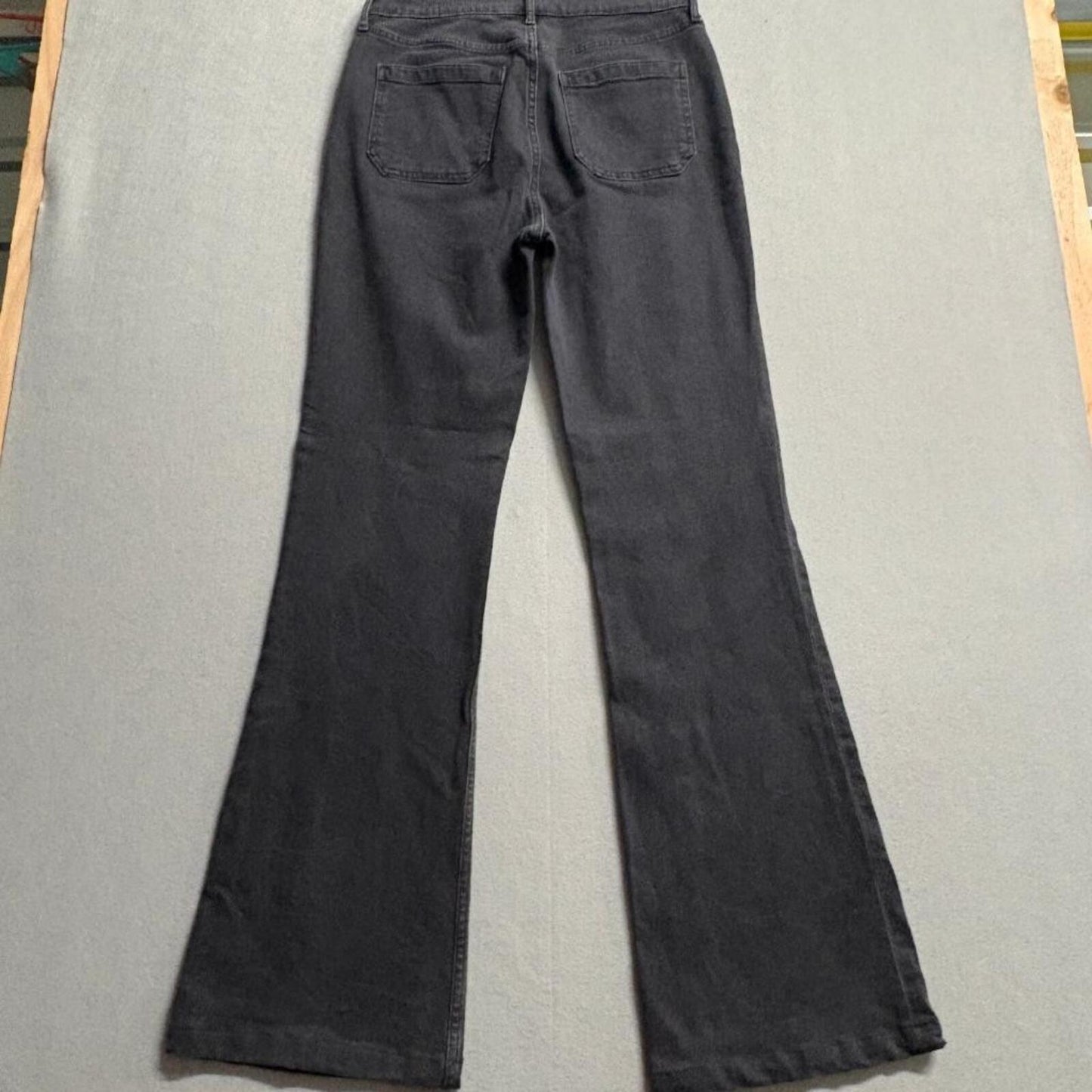 Gap 70s Flare High Rise Jeans Womens Size 30 10T Black Denim Stretch Tall