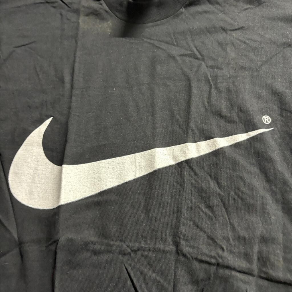 Vintage Nike Swoosh T-Shirt Mens XL Black Single Stitch Made In Jamaica 90s Tee