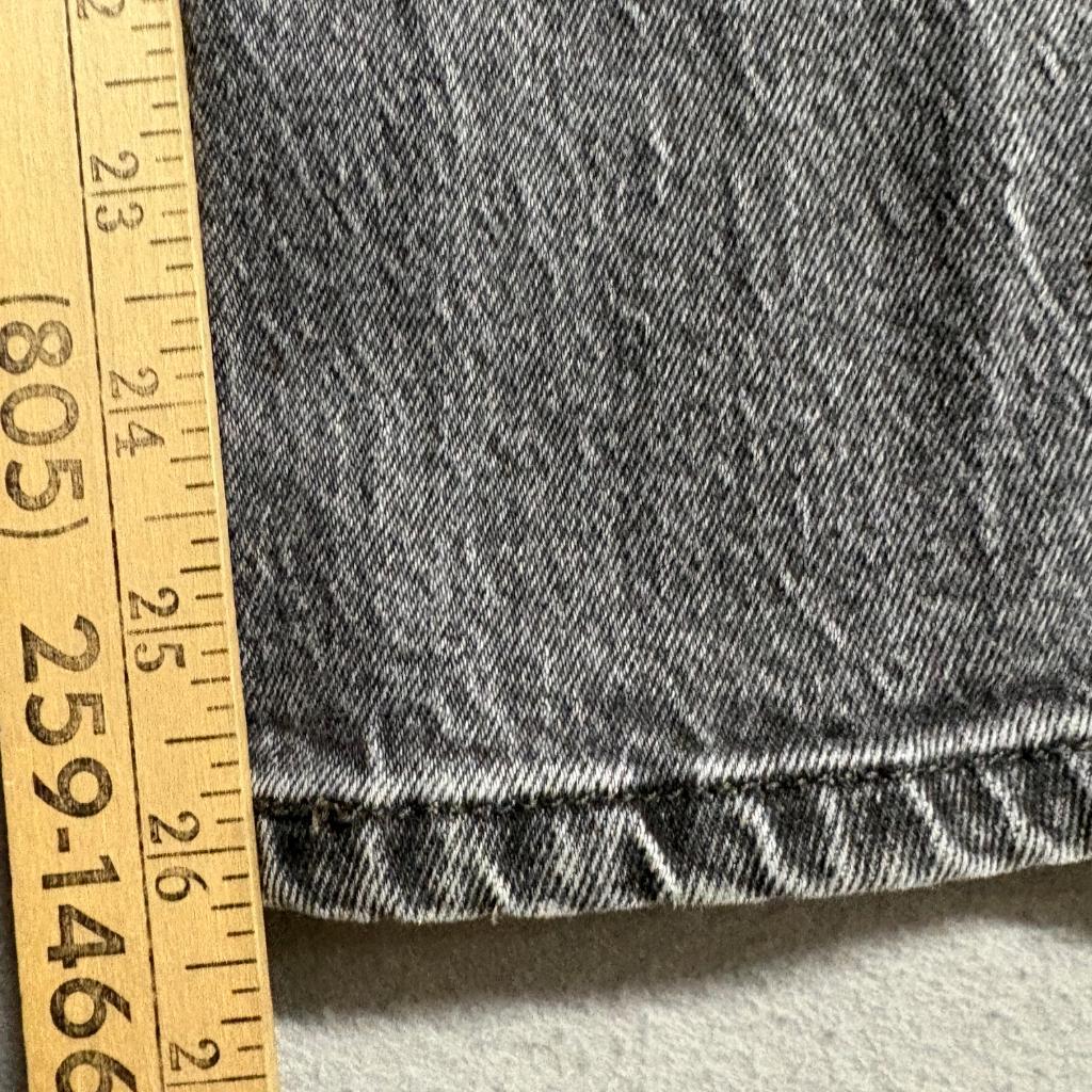 Levis Premium 501 Original Crop Jeans Womens 27x28 Gray Denim Button Fly Stretch