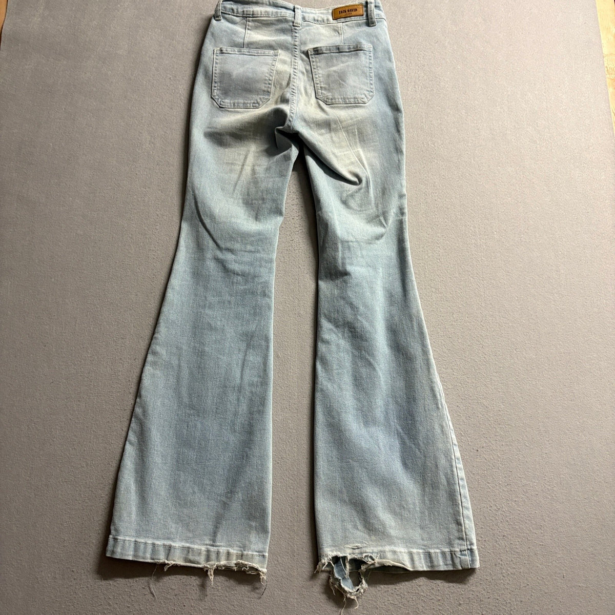 Jack David Premium Denim Lace Up Front Flare Jeans Womens Size 1 Light Wash Y2K