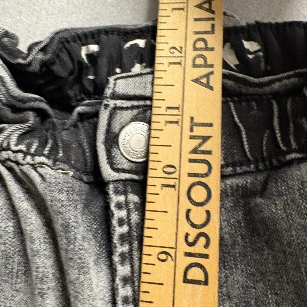 SONG Jeans Womens 7/28 Gray Acid Wash Paperbag Waist Denim Joggers Stretch