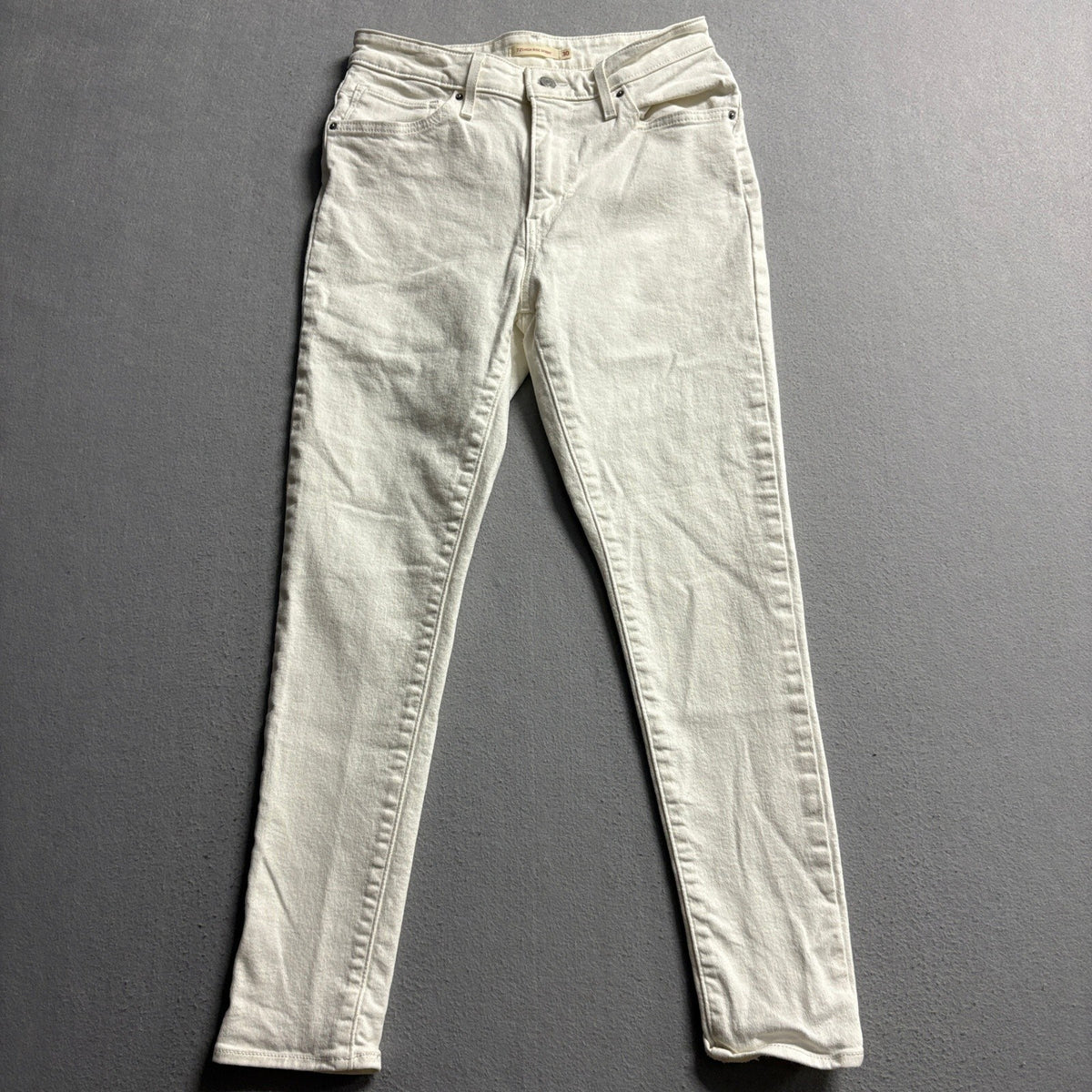 Levis 721 High Rise Skinny Jeans Womens Size 30 White Off White Denim Pants