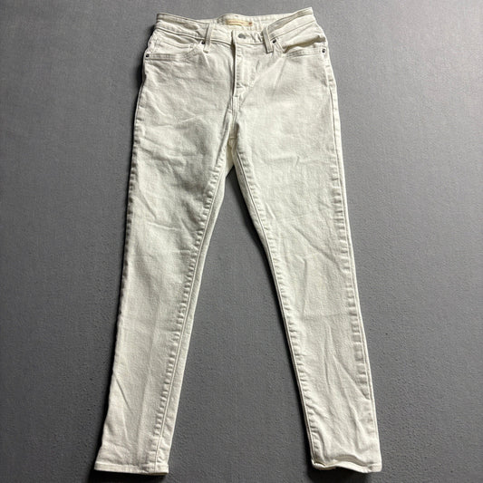 Levis 721 High Rise Skinny Jeans Womens Size 30 White Off White Denim Pants