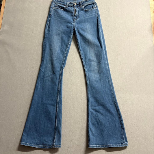 BDG High Rise Flare Jeans Womens 27x34 Blue Denim Urban Outfitters Stretch