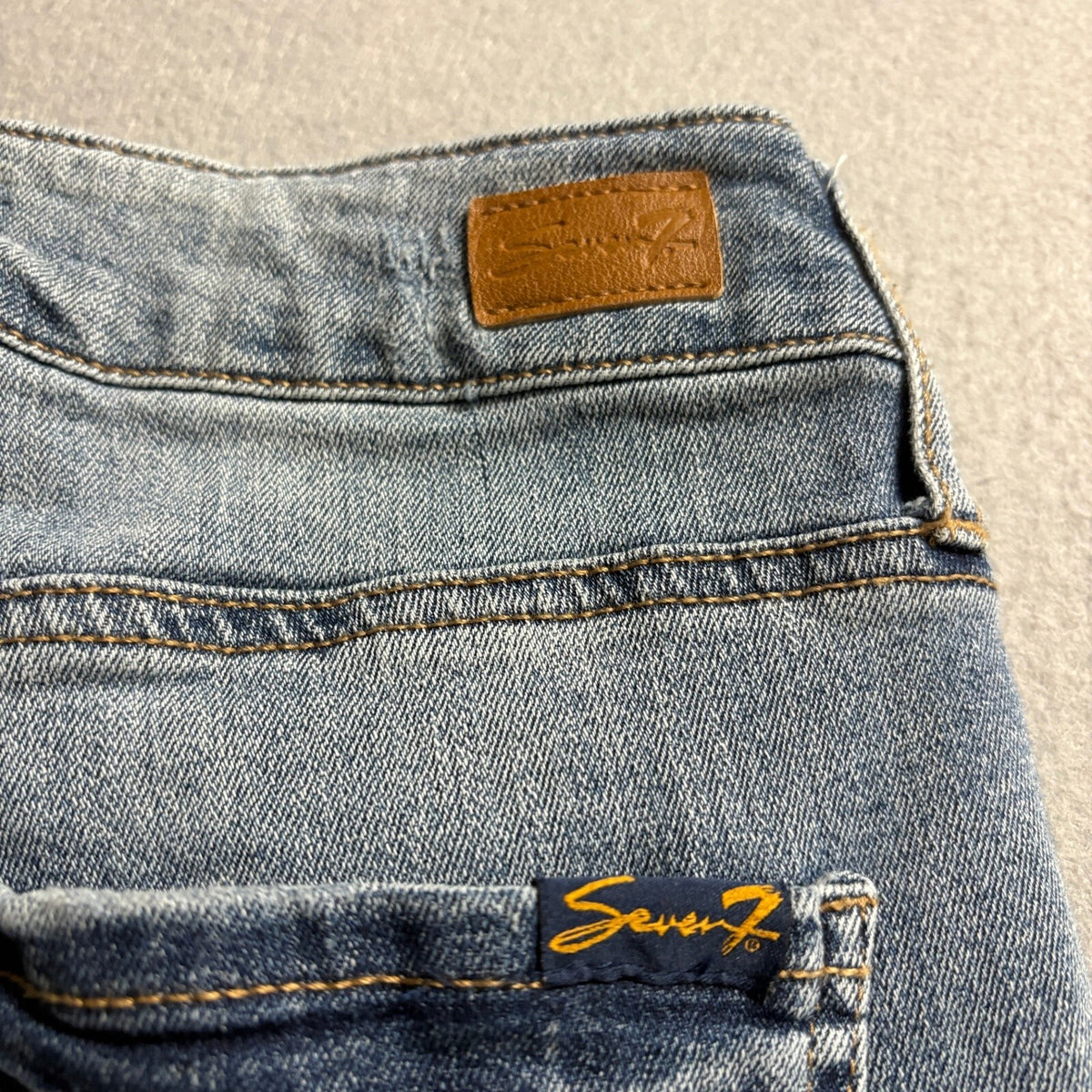 Seven7 Jeans Womens Size 4 Blue Weekend Slim Fit Raw Hem Denim Stretch Pants