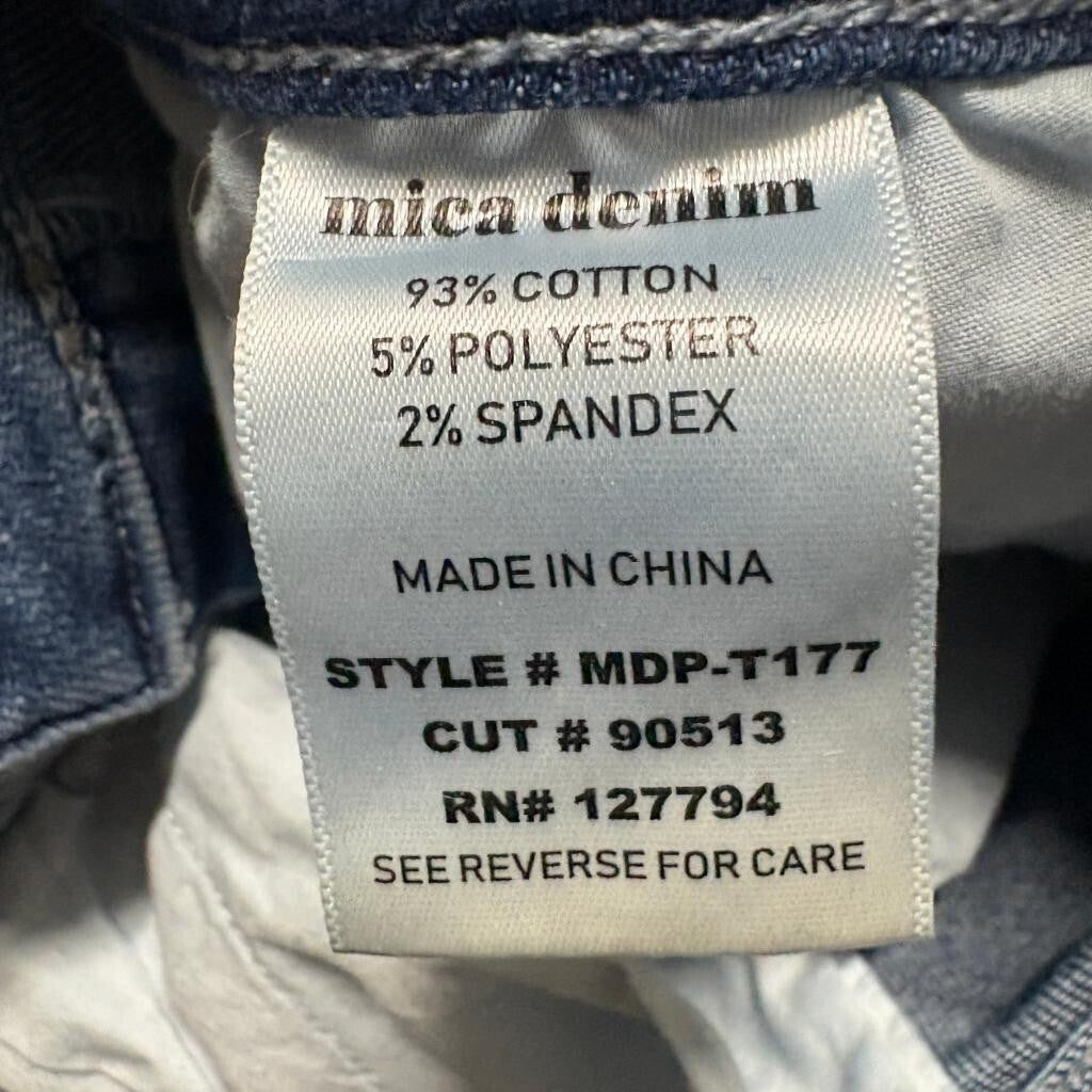 Mica Denim Distressed Straight Leg Jeans Womens Size 25 Blue High Rise Ripped