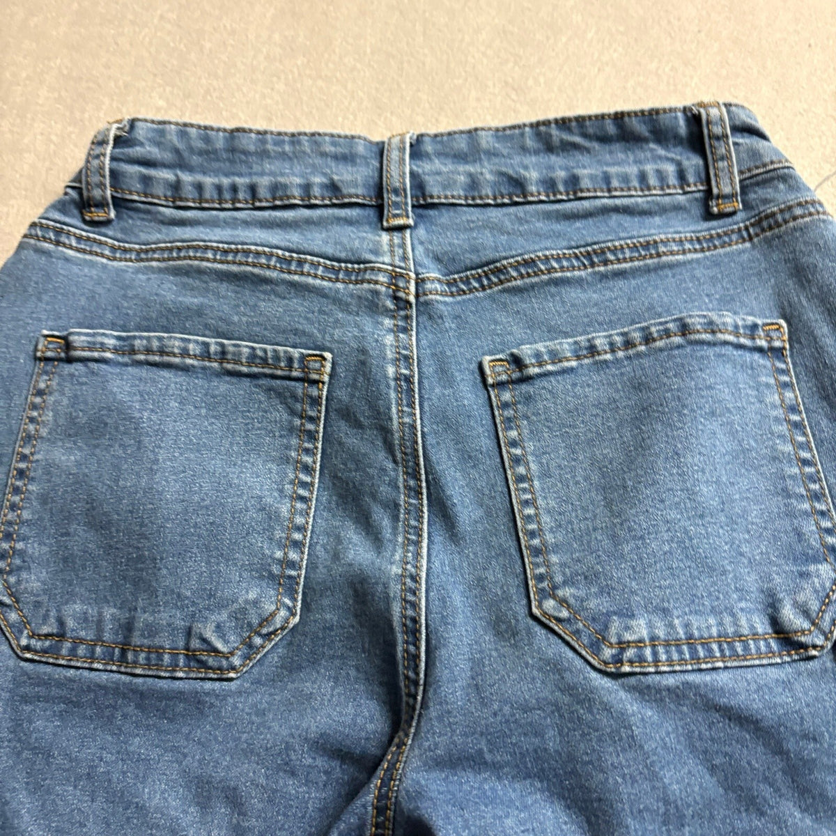 Wax Jean Collection Cargo Jeans Womens 1/25 Blue Denim Utility Carpenter Pants