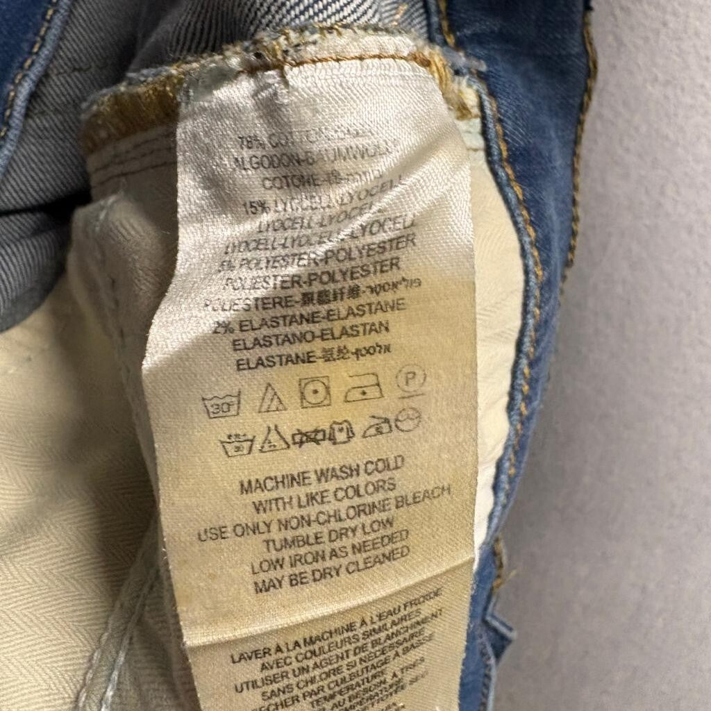 Free People Women Skinny Jeans Size 31 Blue Denim Button Fly Raw Hem Stretch