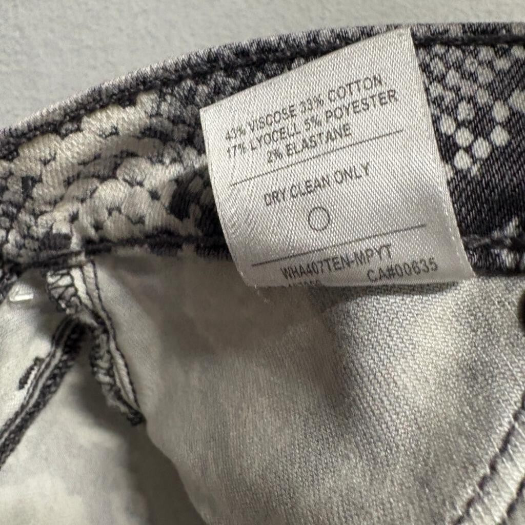 Hudson Jeans Womens 24 Gray Black Snakeskin Print High Rise Skinny Denim Pants