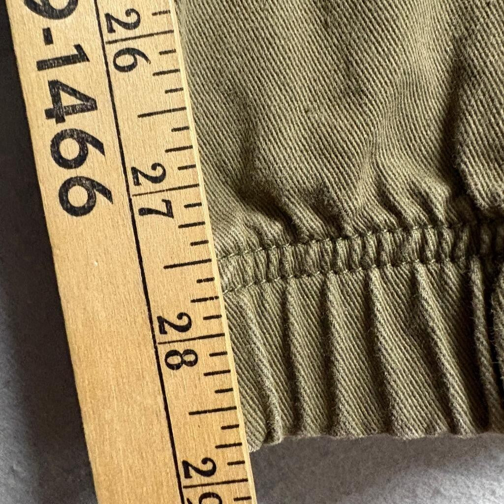Freeworld Mens Jogger Pants Large Olive Green Cotton Twill Elastic Waist