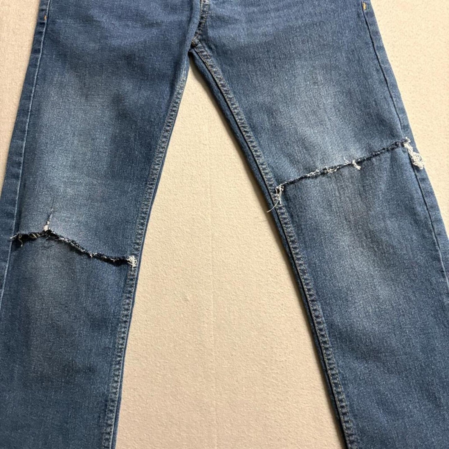 Tommy Hilfiger Boys Revolution Slim Jeans Size 12 Blue Denim Distressed Ripped
