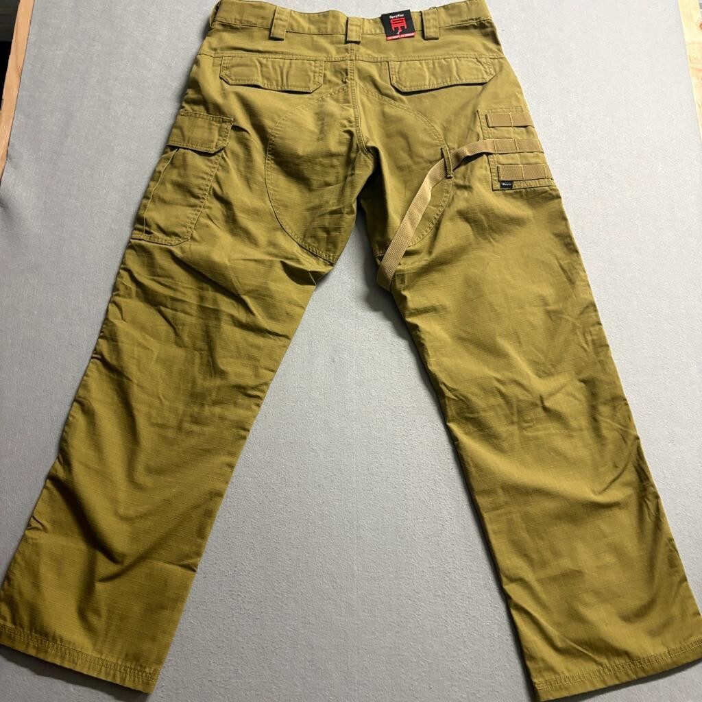 SpryTac Tactical Cargo Pants Mens 36x32 Coyote Brown Ripstop Military Utility