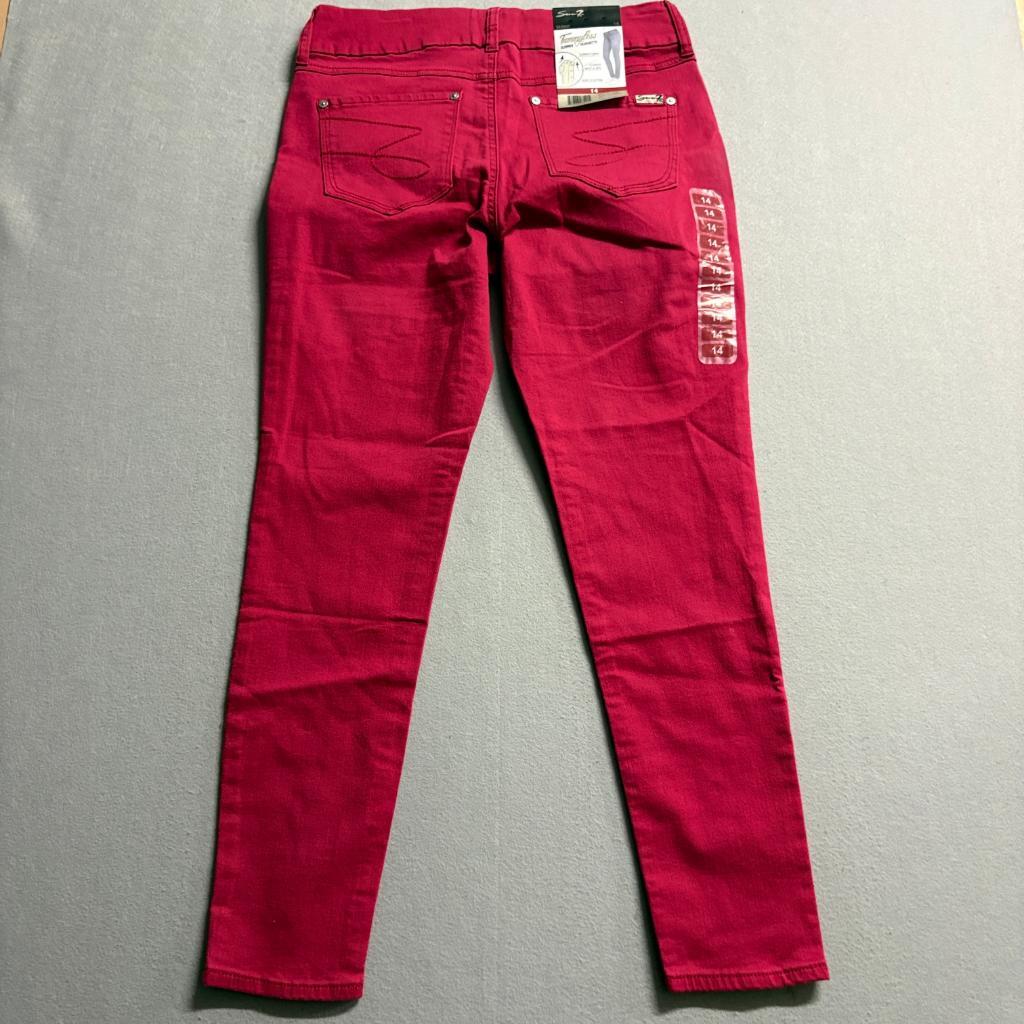 Seven7 Tummyless Skinny Jeans Womens 14 Chili Pepper Red Stretch Denim New
