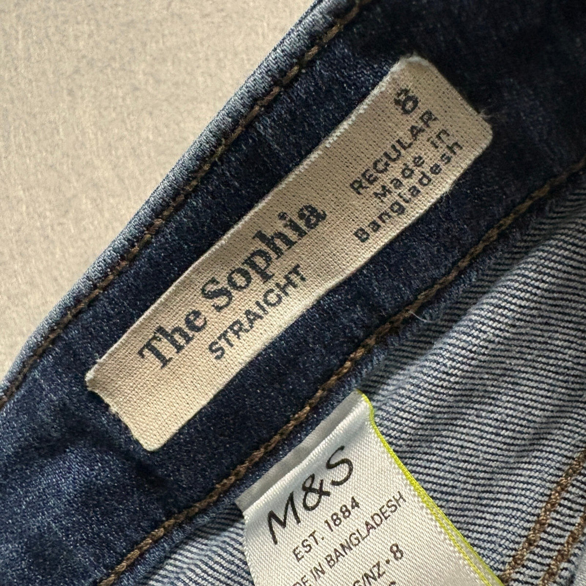 M&S Marks & Spencer The Sophia Straight Jeans Womens US 4 Blue Denim Stretch