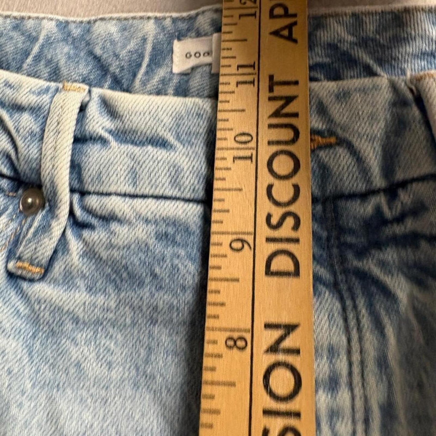 Good American Good Boy Jeans Womens 4/27 Light Wash High Rise Split Hem Denim