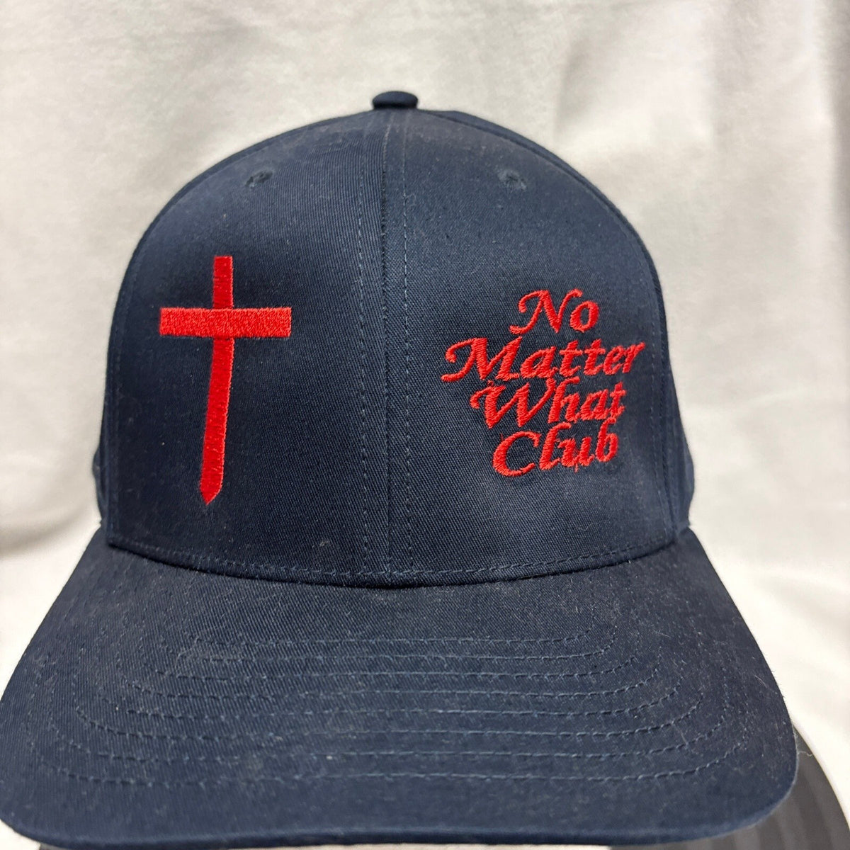 No Matter What Club Christian Cross Snapback Hat Richardson 312 Navy Blue Cap - Photo 2