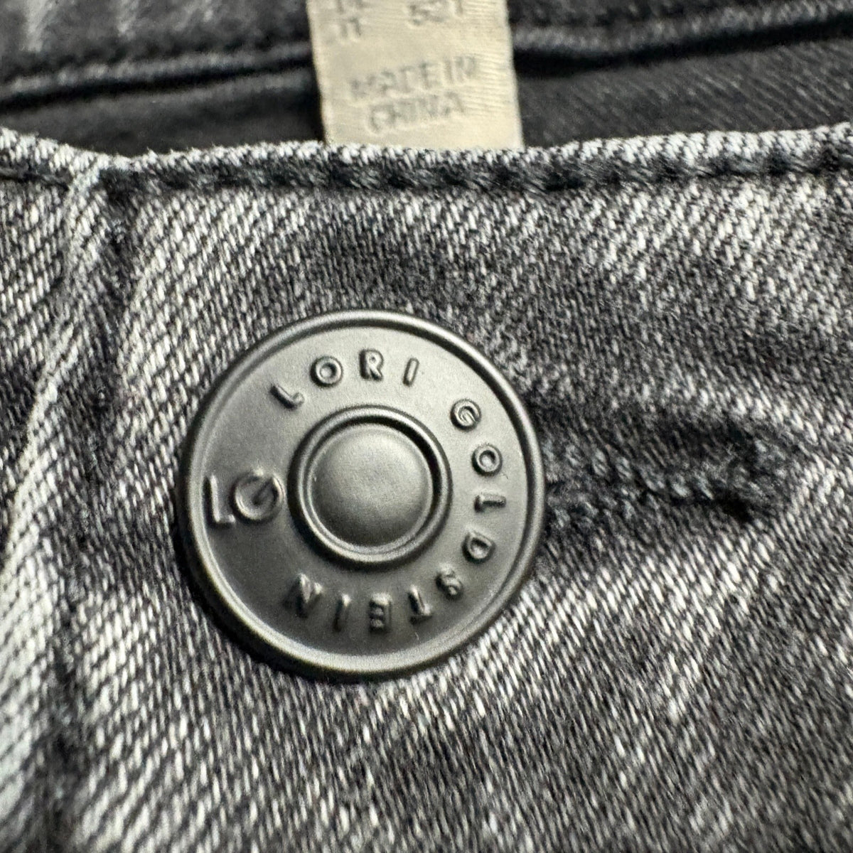 LOGO Lori Goldstein Limited Edition Boyfriend Jeans Womens 16T Gray Patchwork