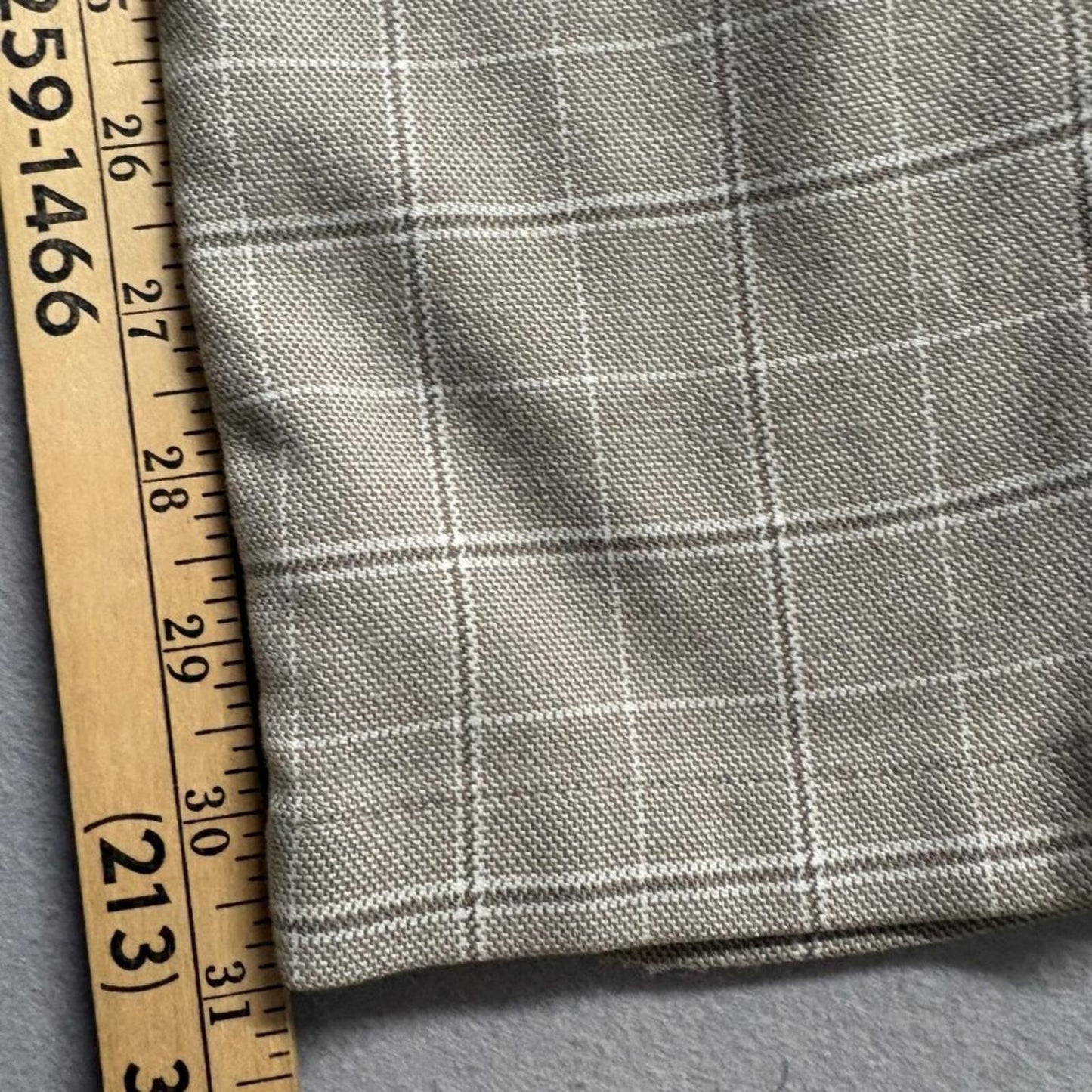 Hollister Epic Flex Skinny Chino Pants Mens 32x34 Beige Plaid Check Trousers