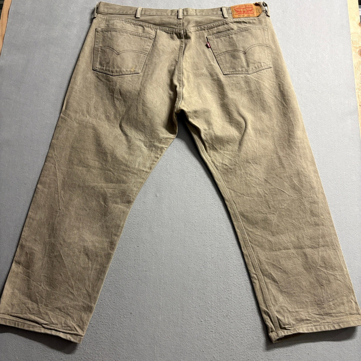 Levis 501 Button Fly Jeans Mens 46x30 Brown Denim Straight Leg Pants Mexico