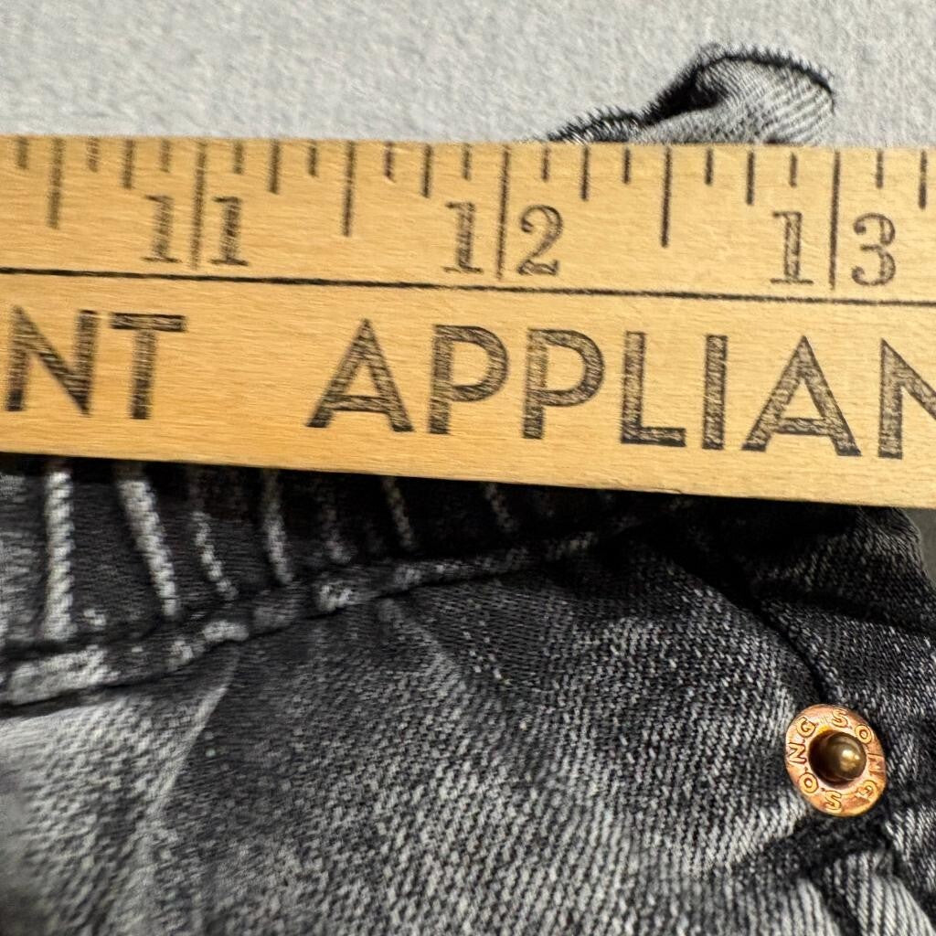 SONG Jeans Womens 7/28 Gray Acid Wash Paperbag Waist Denim Joggers Stretch