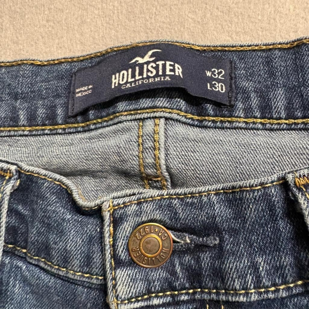 Hollister Epic Flex Slim Straight Jeans Mens 32x30 Blue Denim Stretch Pants