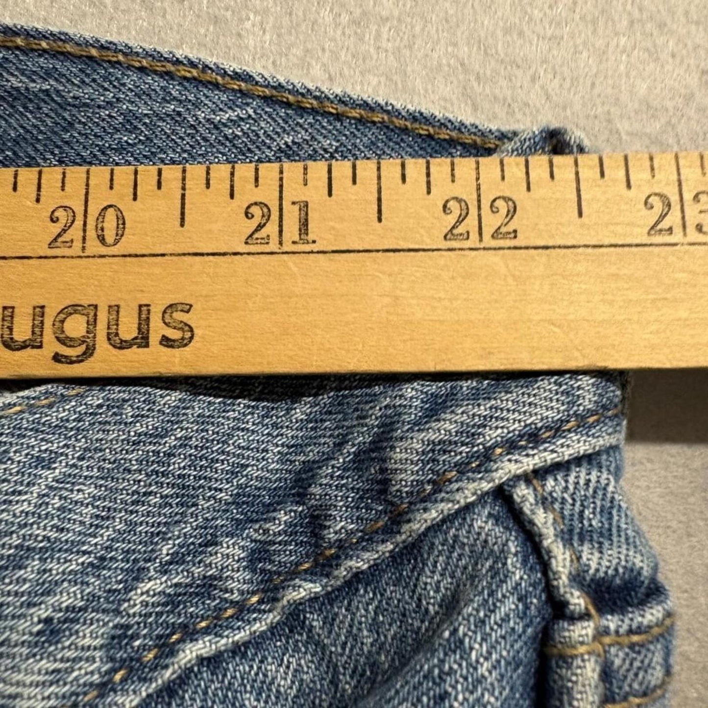 Old Navy Built-In Flex Straight Jeans Mens 46x32 Blue Distressed Ripped Denim