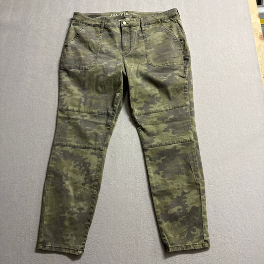 Ava & Viv Women 18W Camo Jeggings Green Camouflage Stretch High Rise Pants