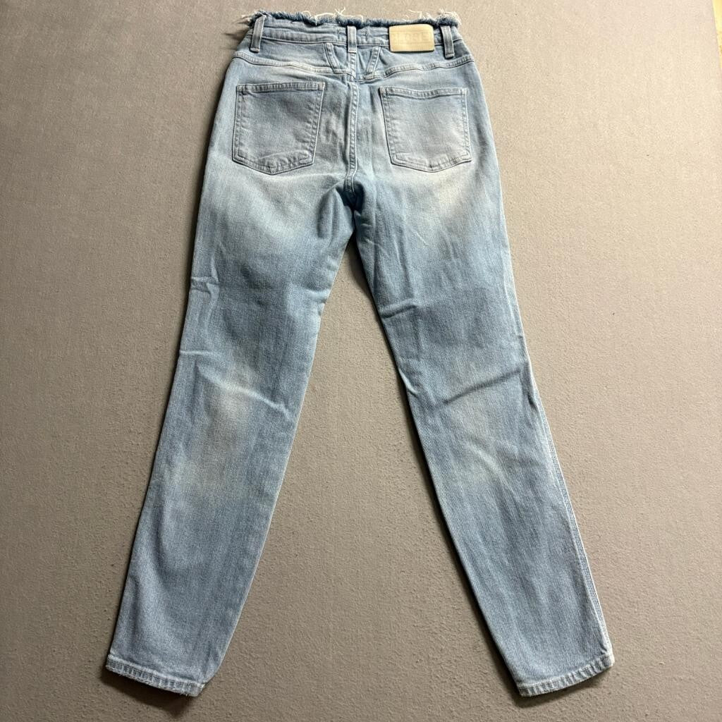 Closed Jeans Womens 27 Light Wash Denim Fringed Raw Waistband Handmade Italy