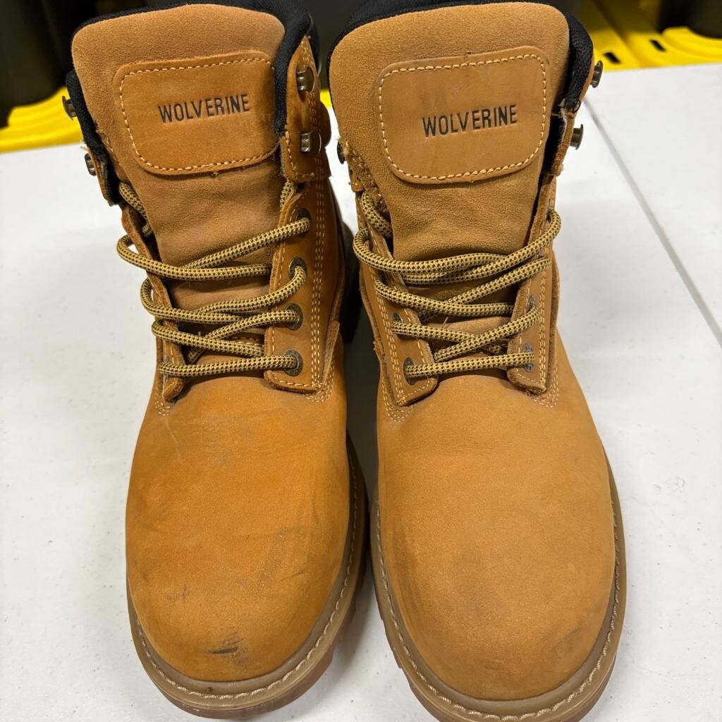 Wolverine Waterproof Work Boots Mens 9.5 M Wheat Leather Safety Toe W10632 EH