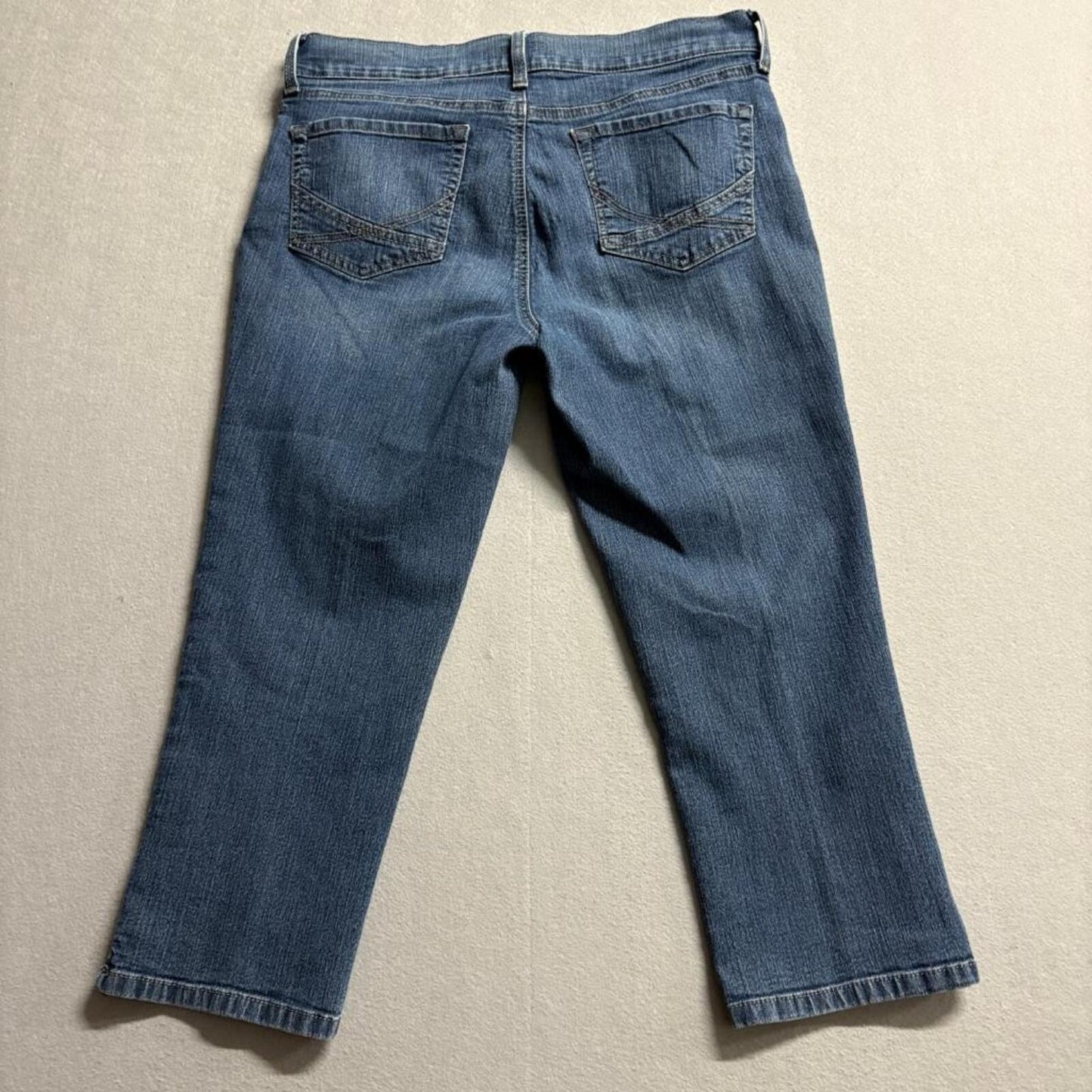 NYDJ Women's Capri Jeans Size 12 Blue Denim Stretch Crop Cropped Pants