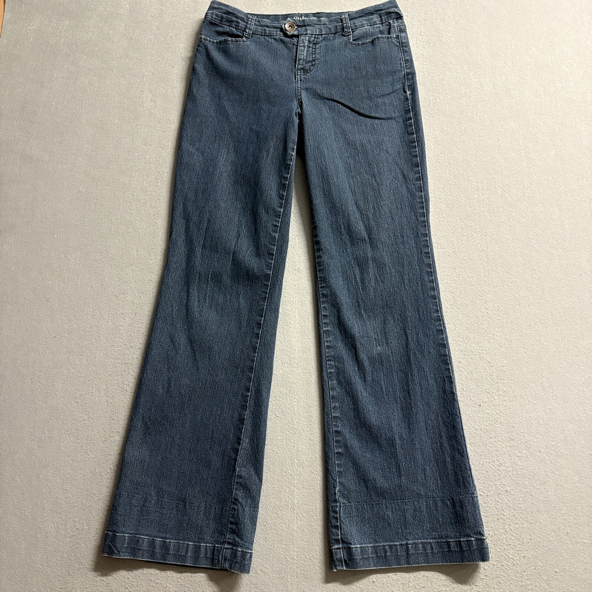 Style & Co Petite Tummy Control Jeans Womens 4P Blue Bootcut Stretch Dark Wash