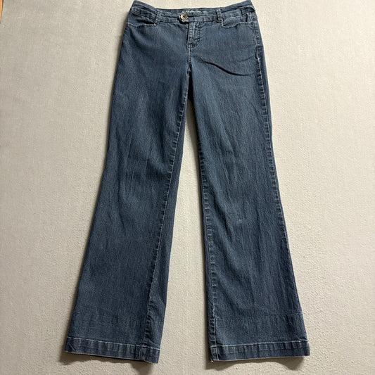 Style & Co Petite Tummy Control Jeans Womens 4P Blue Bootcut Stretch Dark Wash