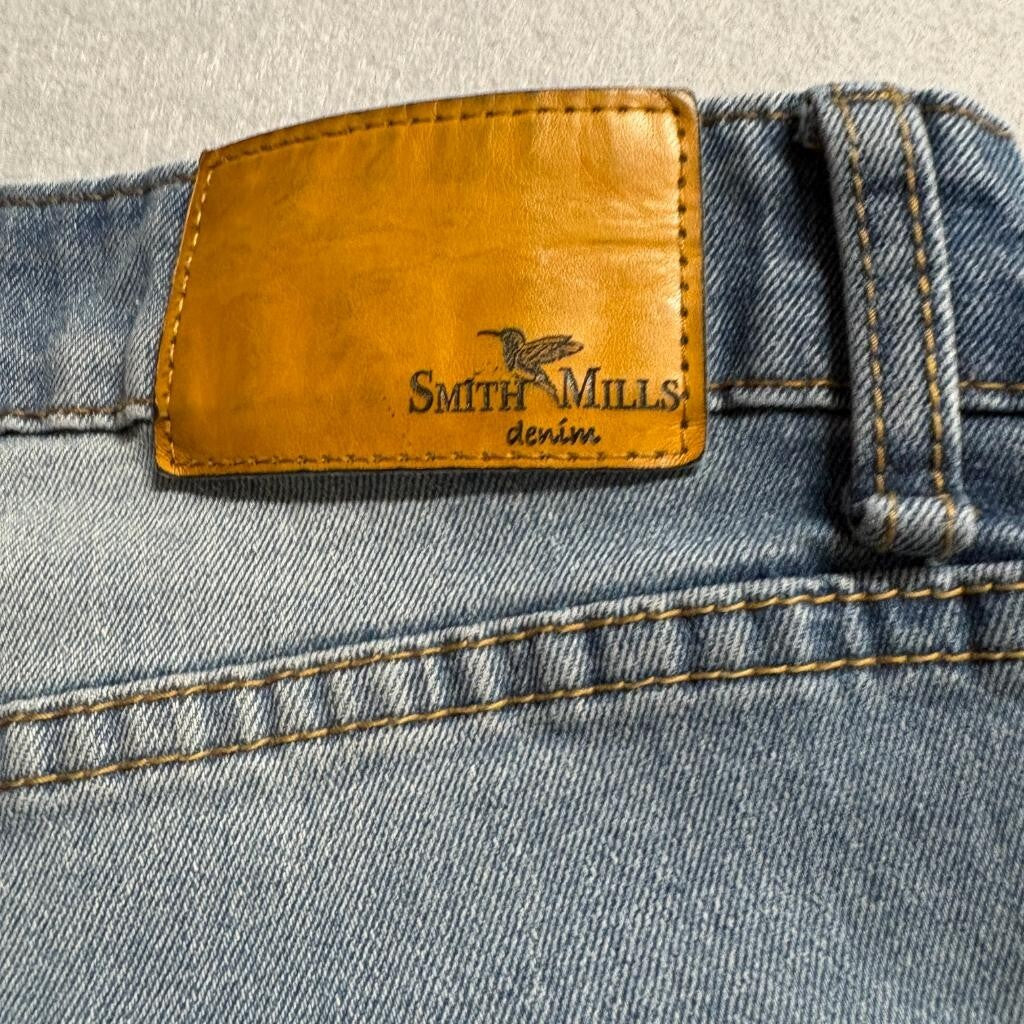 Smith & Mills Stretch Jeans Mens 34x32 Blue Denim Straight Leg Pants