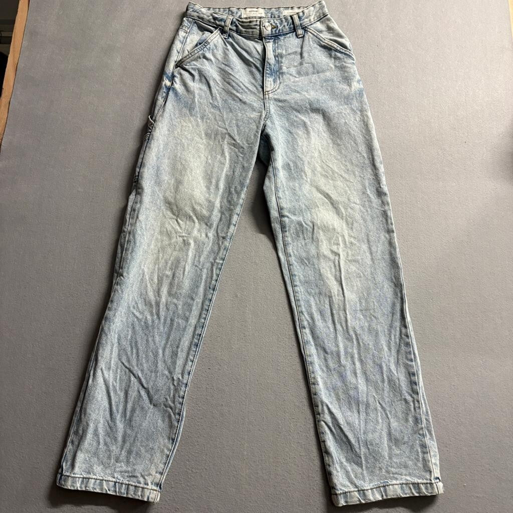 Cotton On Carpenter Jeans Womens US 4 Light Wash Blue Denim High Rise Straight