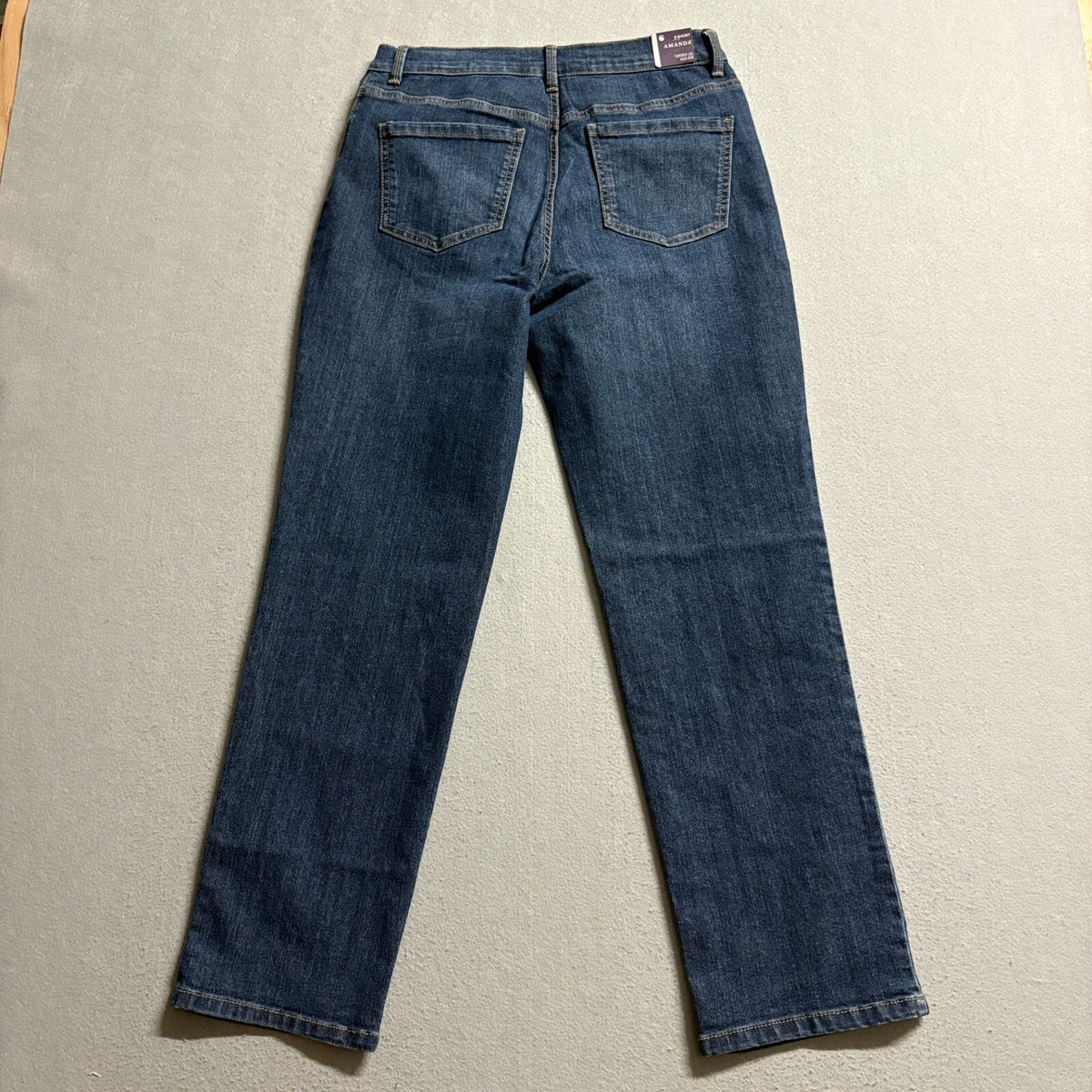 Gloria Vanderbilt Amanda Jeans Womens 8 Short Blue High Rise Tapered Leg Stretch