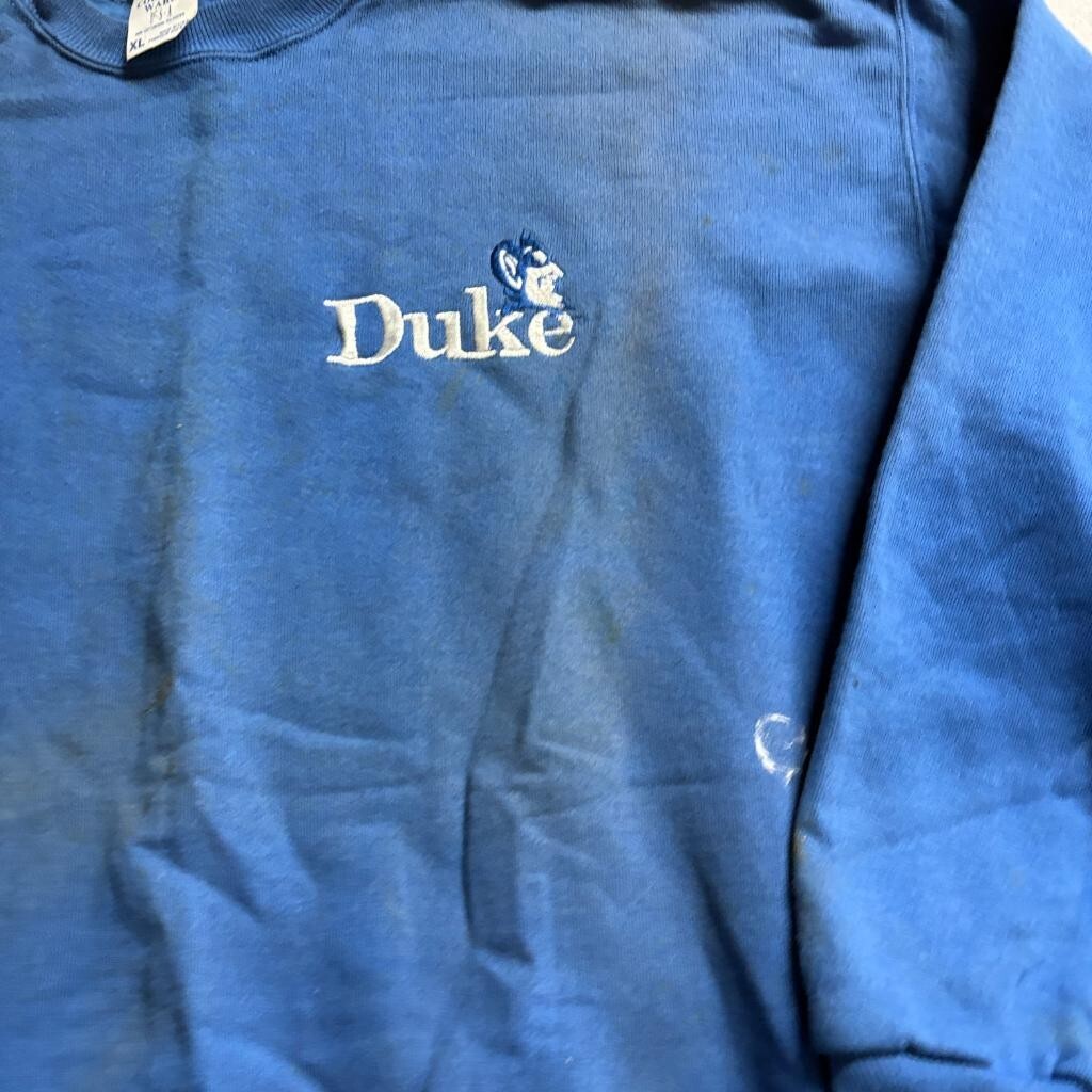 Vintage Duke Blue Devils Sweatshirt Mens XL Blue College Ware USA Crewneck NCAA