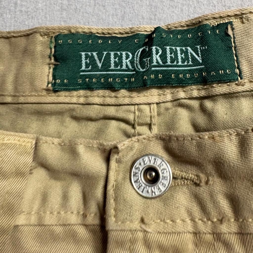 Evergreen Jeans Mens 38 Regular Khaki Brown Cotton Loose Straight Chino Pants