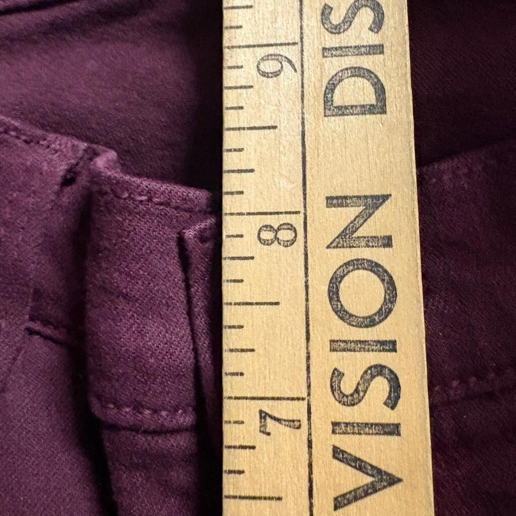 Frame Denim Le Skinny de Jeanne Jeans Womens 28 Mahogany Burgundy Raw Hem