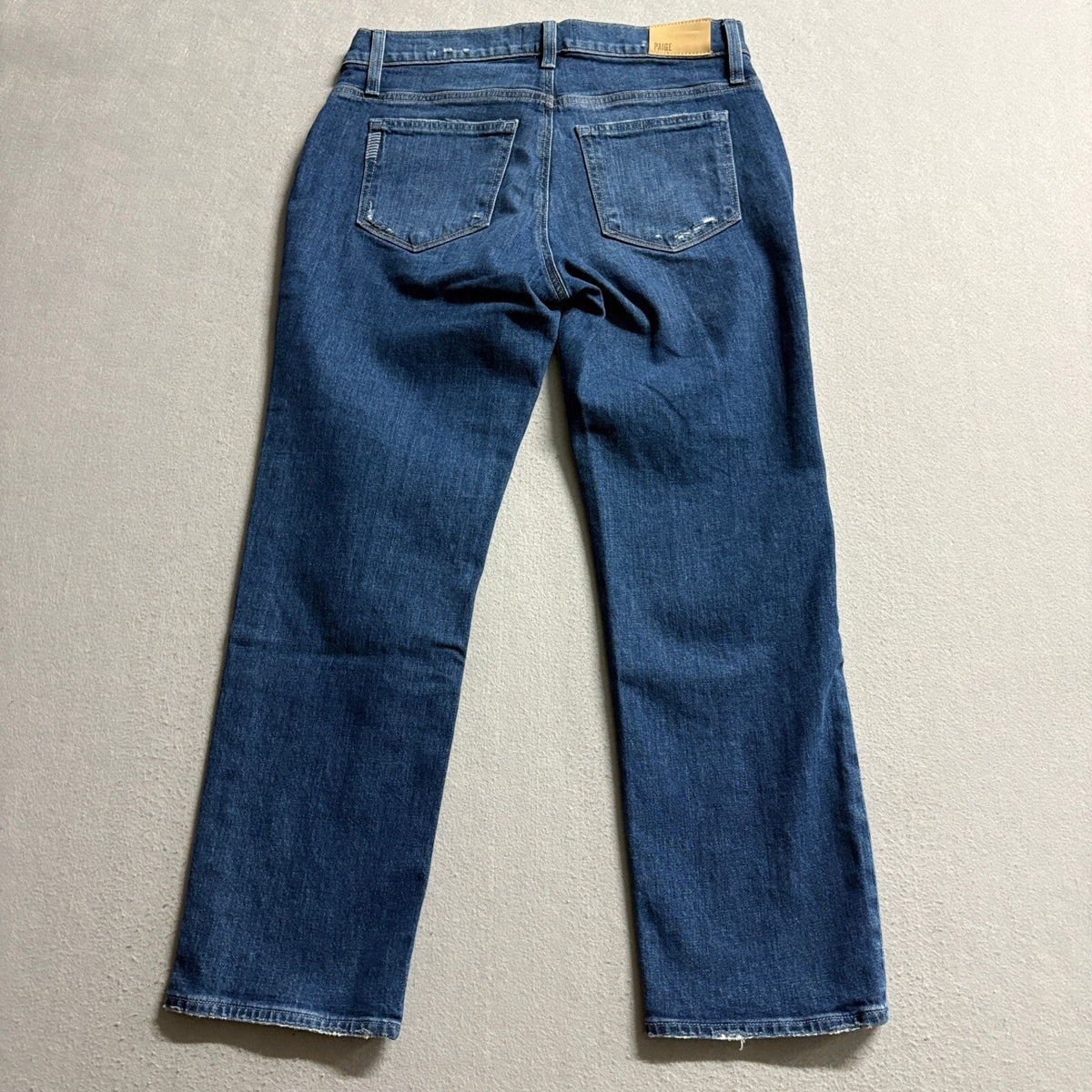 Paige Noella Maternity Jeans Size 26 Elastic Side Panel Straight Leg Denim Blue