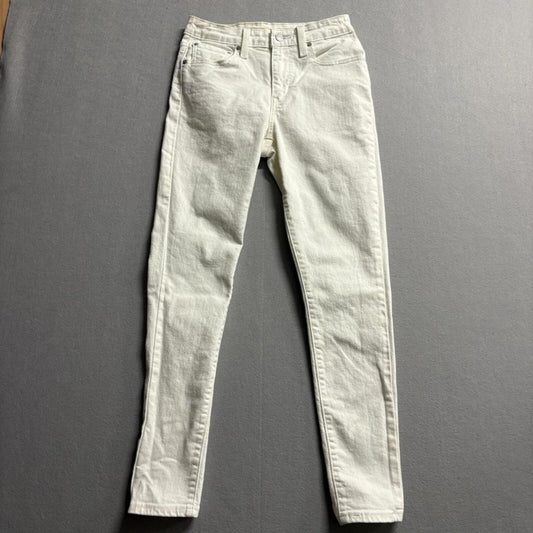 Levi's 721 High Rise Skinny Jeans Womens 28x30 White Denim Stretch Waterless