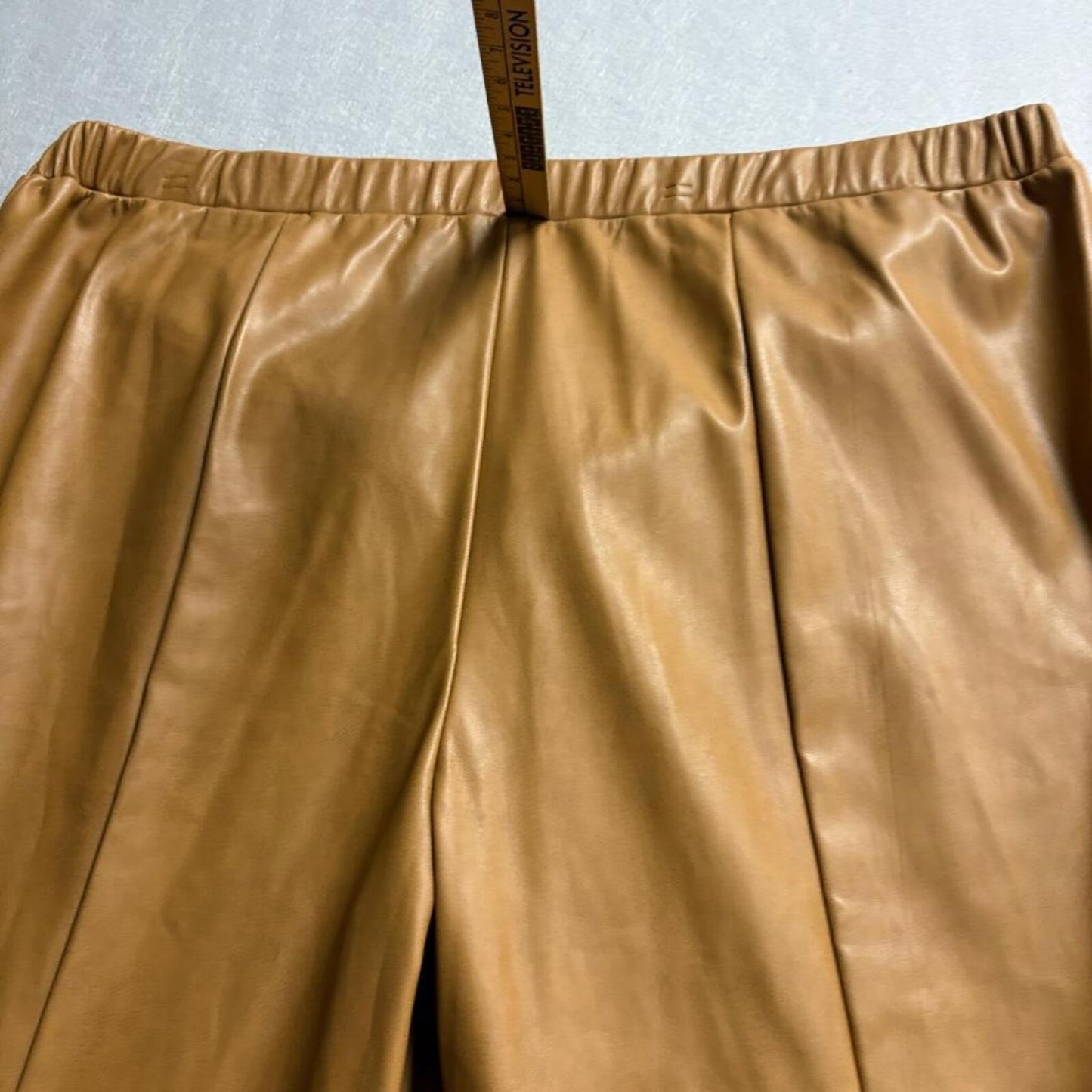 Sonoma Goods For Life x Derek Biddle Faux Leather Pants Womens Plus 4X Brown Tan