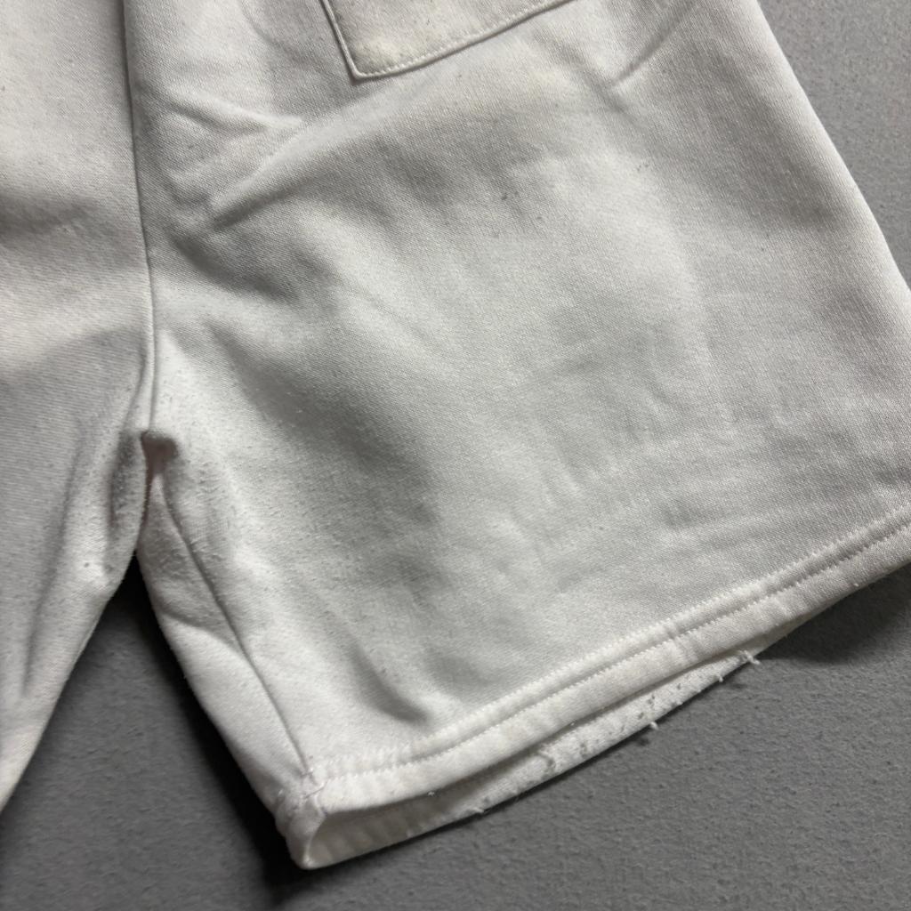 Vintage Sweat Shorts Womens Large White Fleece Cotton Blend Made in USA