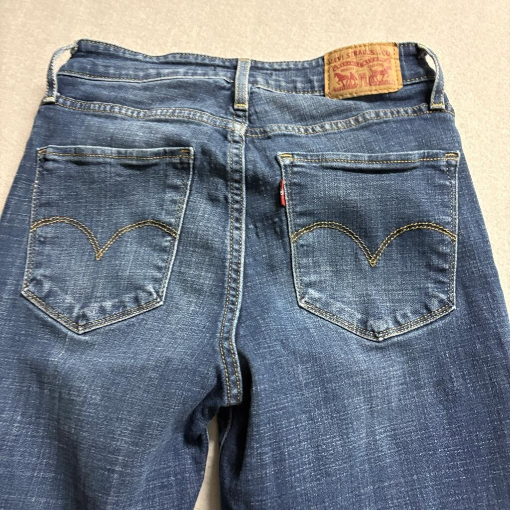 Levis 721 High Rise Skinny Jeans Womens 27x30 Blue Denim Stretch Pants