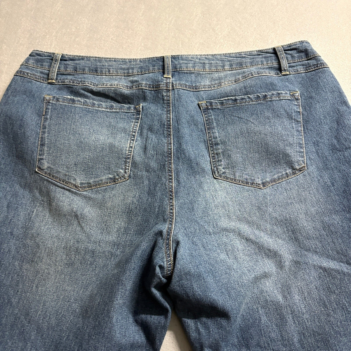 AG Denim Women 22W Flare Jeans Distressed Blue Stretch Medium Wash Bootcut